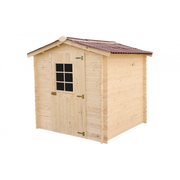 Casetta in legno da giardino con porta finestrata – 195x195 cm – tavole 20 mm, tetto bitumato e struttura angolare – AL2020.02N Foresta
