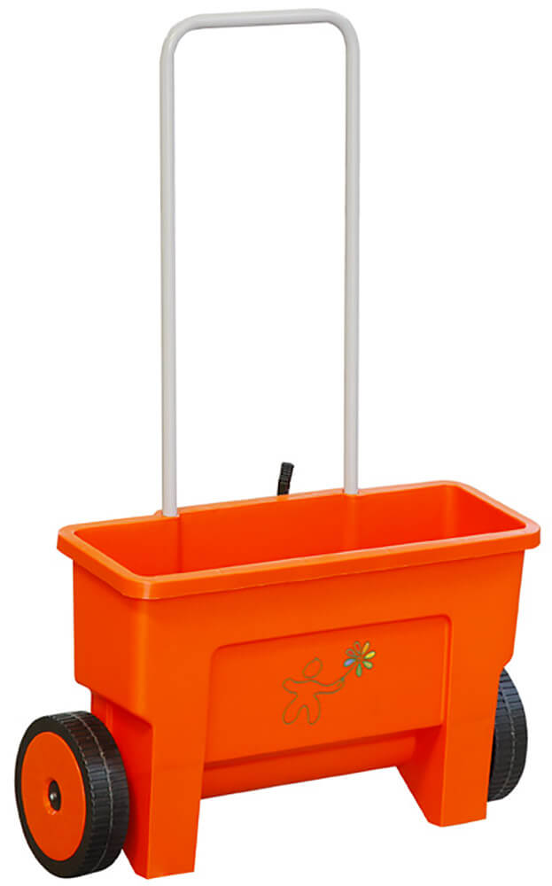 Carrello Spandiconcime Multiuso per Prato 22 Litri Kikko Agrati Arancione