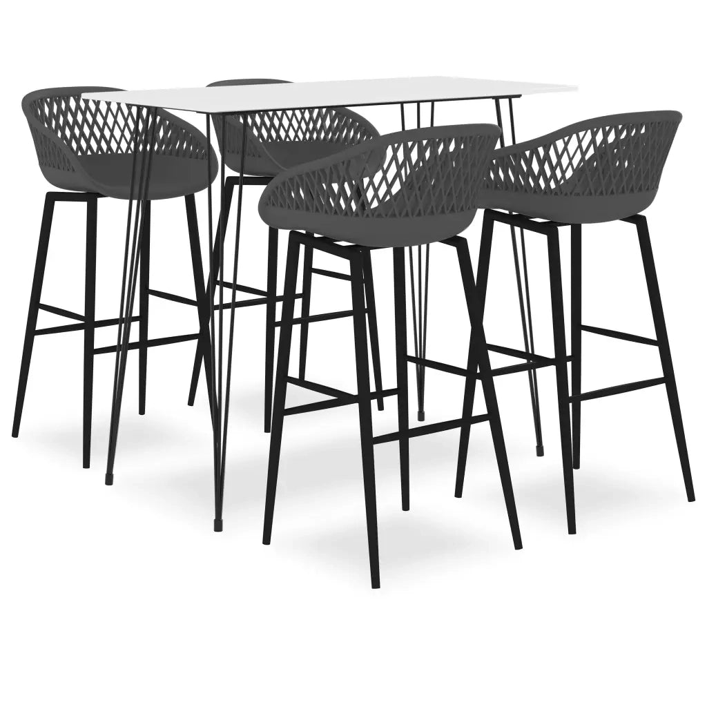Set da Bar 5 pz Bianco e Grigiocod mxl 96434