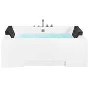 Vasca Idromassaggio Bianco Sanitario 150 x 75 cm Rettangolare Doppio 157 x 85 cm Funzione Massaggio Poggiatesta Design Moderno