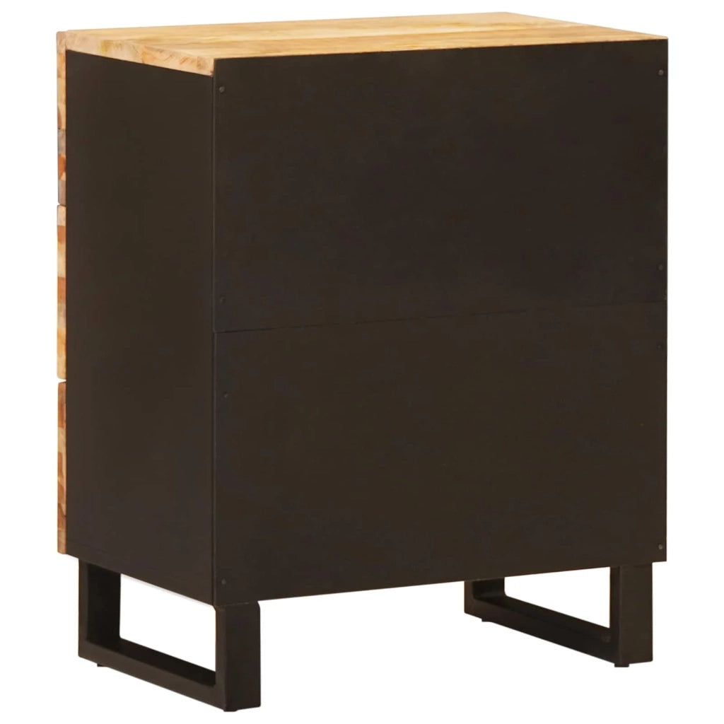 Elegante armadio letto rettangolare con 3 cassetti 50 x 33 x 62 cm in legno massello di mango marrone 02_0057811