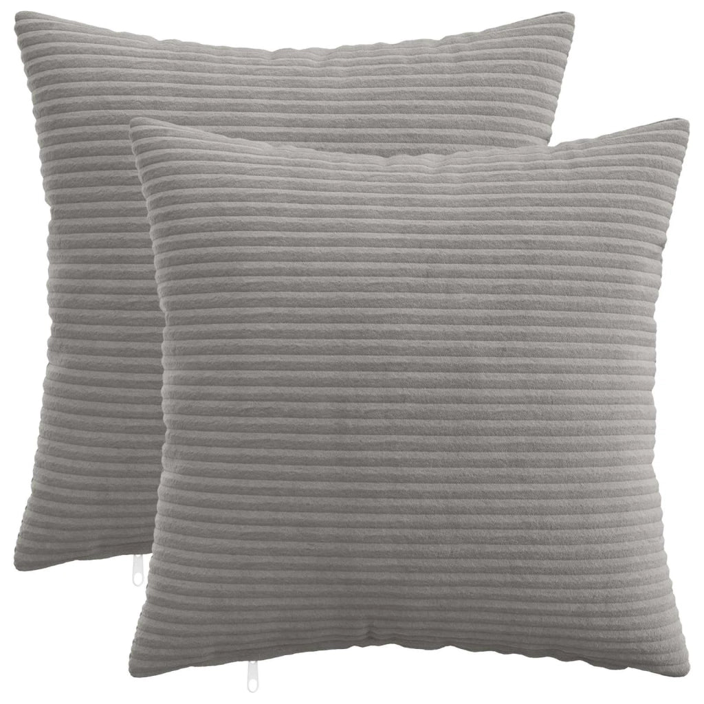 Federa 2 pcs HEERLEN Grigio Chiaro 50 x 50 cm corduroy 910873