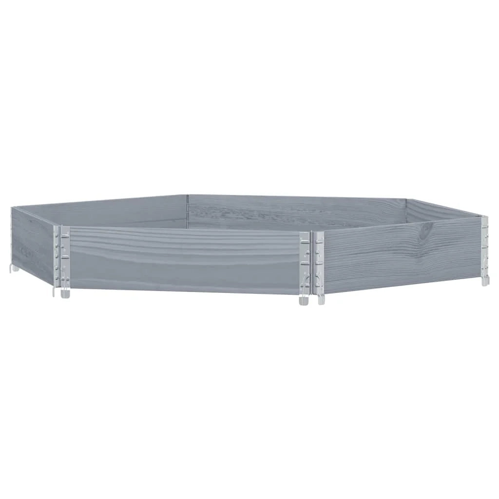 Fioriera/aiuola esagonale per piante fiori terrazza e giardino 160 x 160 cm legno di pino massiccio grigio 02_0039880