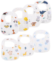 Set di asciugamani per bambini, 7 pezzi, asciugamani in cotone, chiusura con bottone a pressione, asciugamani grandi con assorbimento e morbidi, asciugamani per bambini per bambini da 0 a 36 mesi
