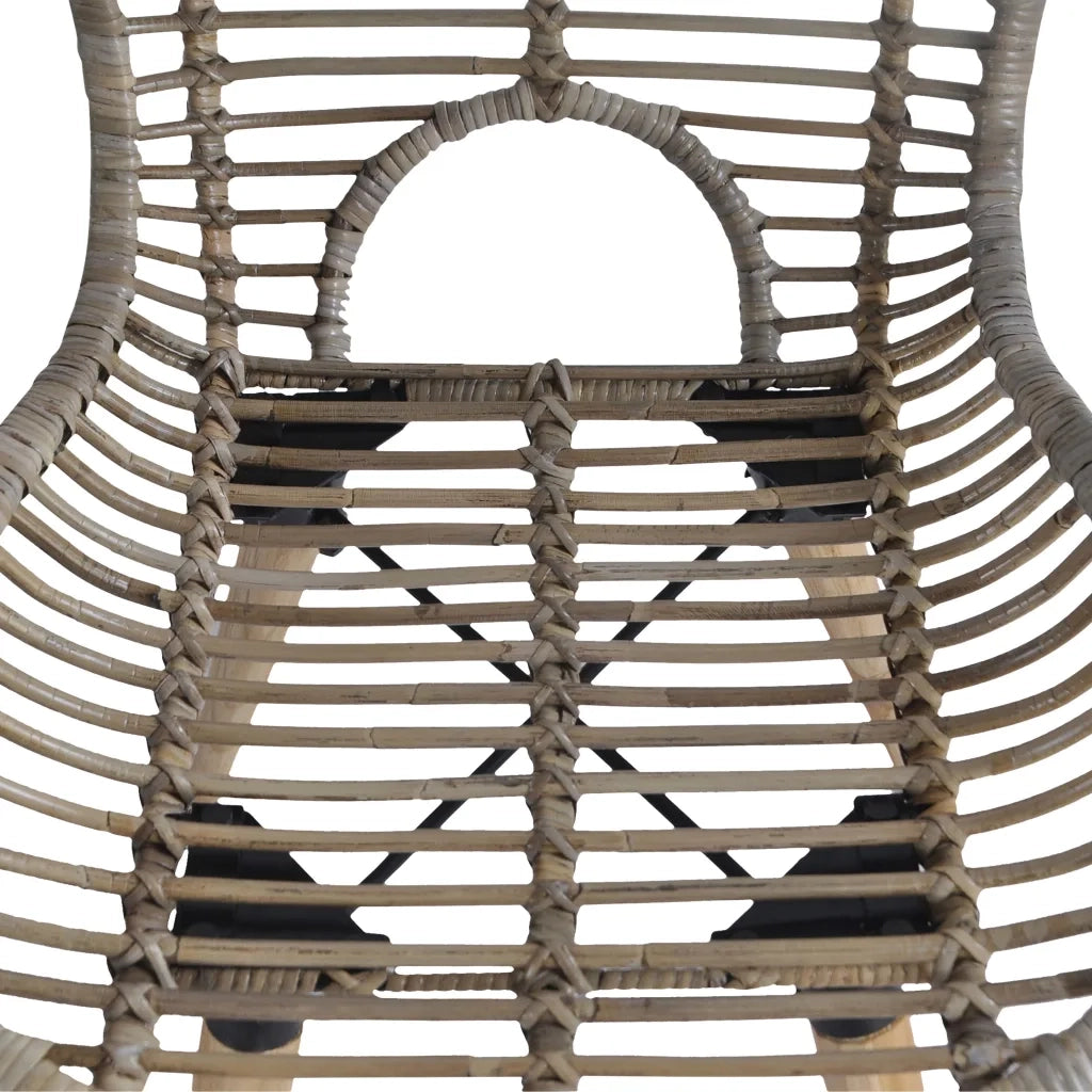 Sedie da Pranzo 4 pz Marroni in Rattan Naturale 246854