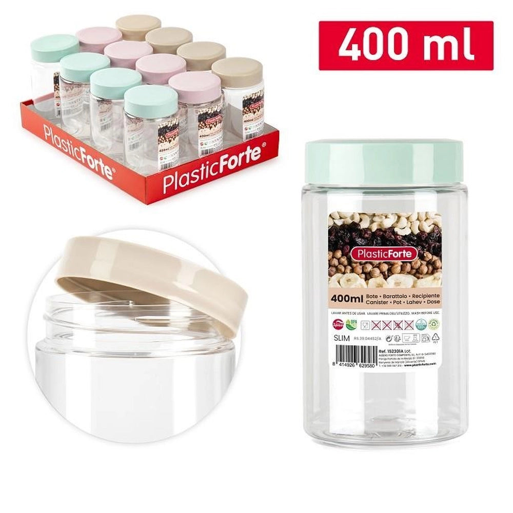 1 Pezzo Barattolo Multiuso in Plastica Montecarlo 400 ml 3 Colori