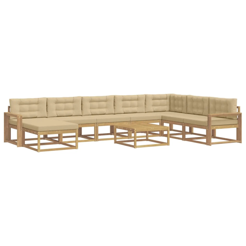 Set di divani da esterno 9 pz Bianco e Beige 3386907