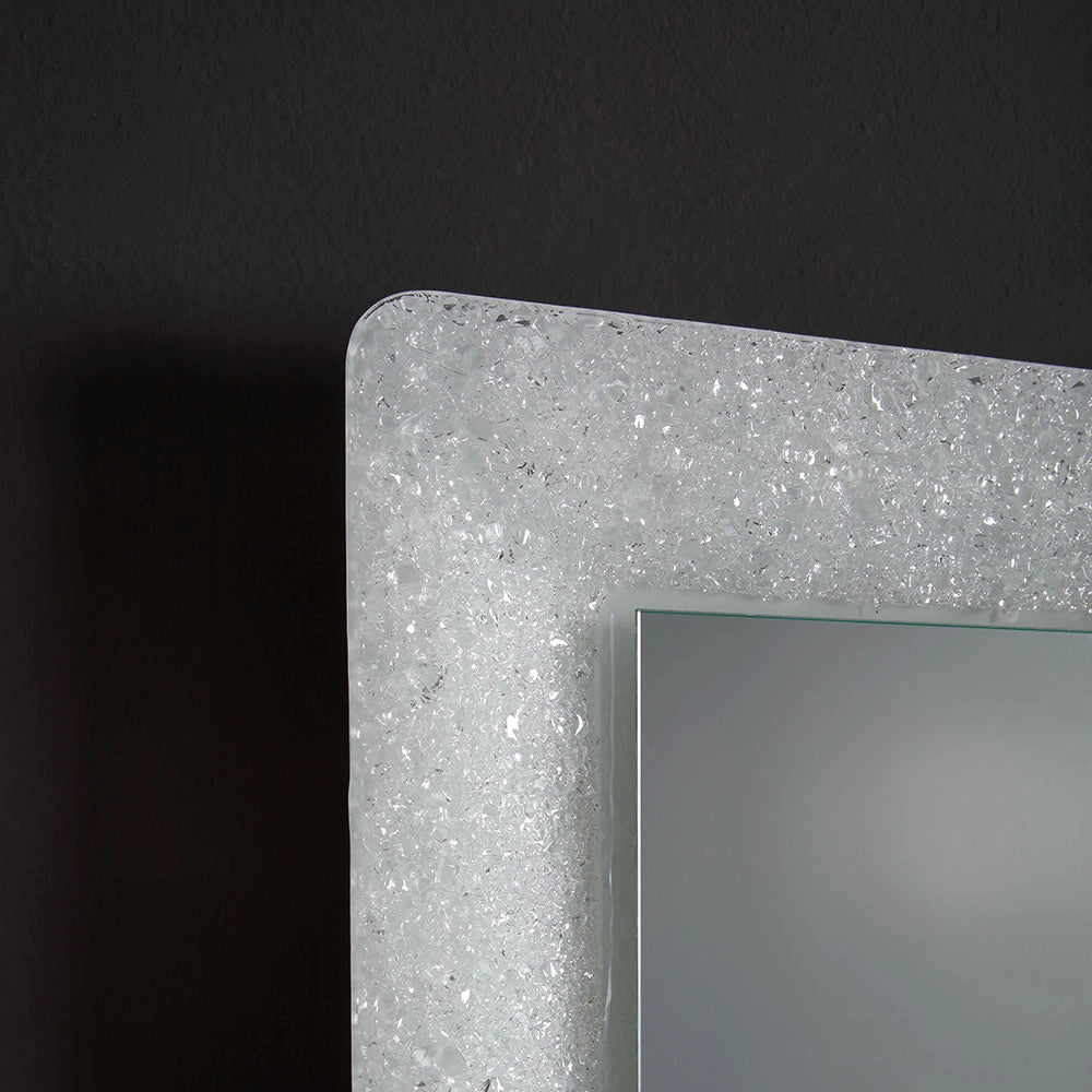 Specchio con cornice bianca 90x62 cm