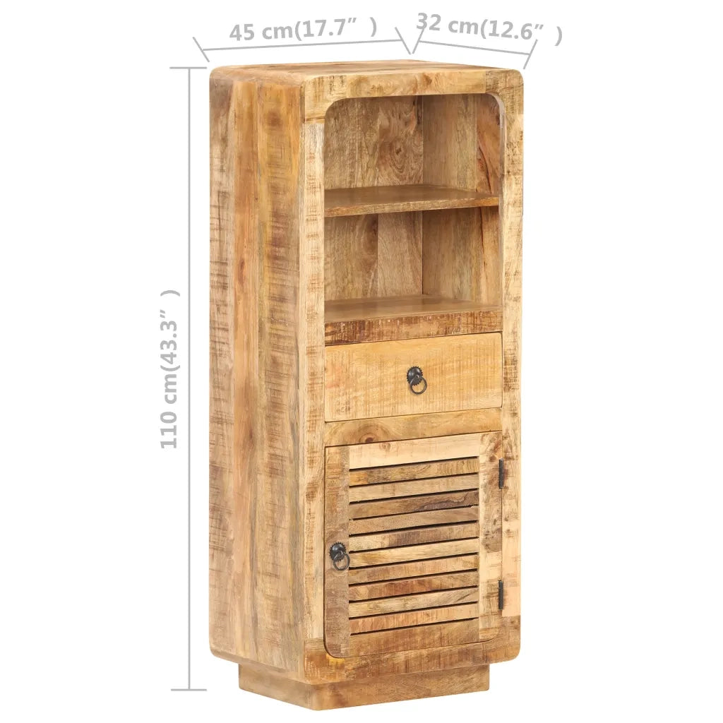 Credenza-Buffet-Armadio da cucina Alta 45x32x110 cm in Legno Massello di Mango Grezzo
