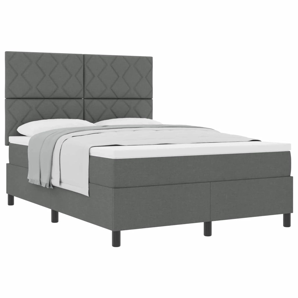 Letto a molle con materasso Grigio scuro 160 x 200 cm Tessuto 3339477