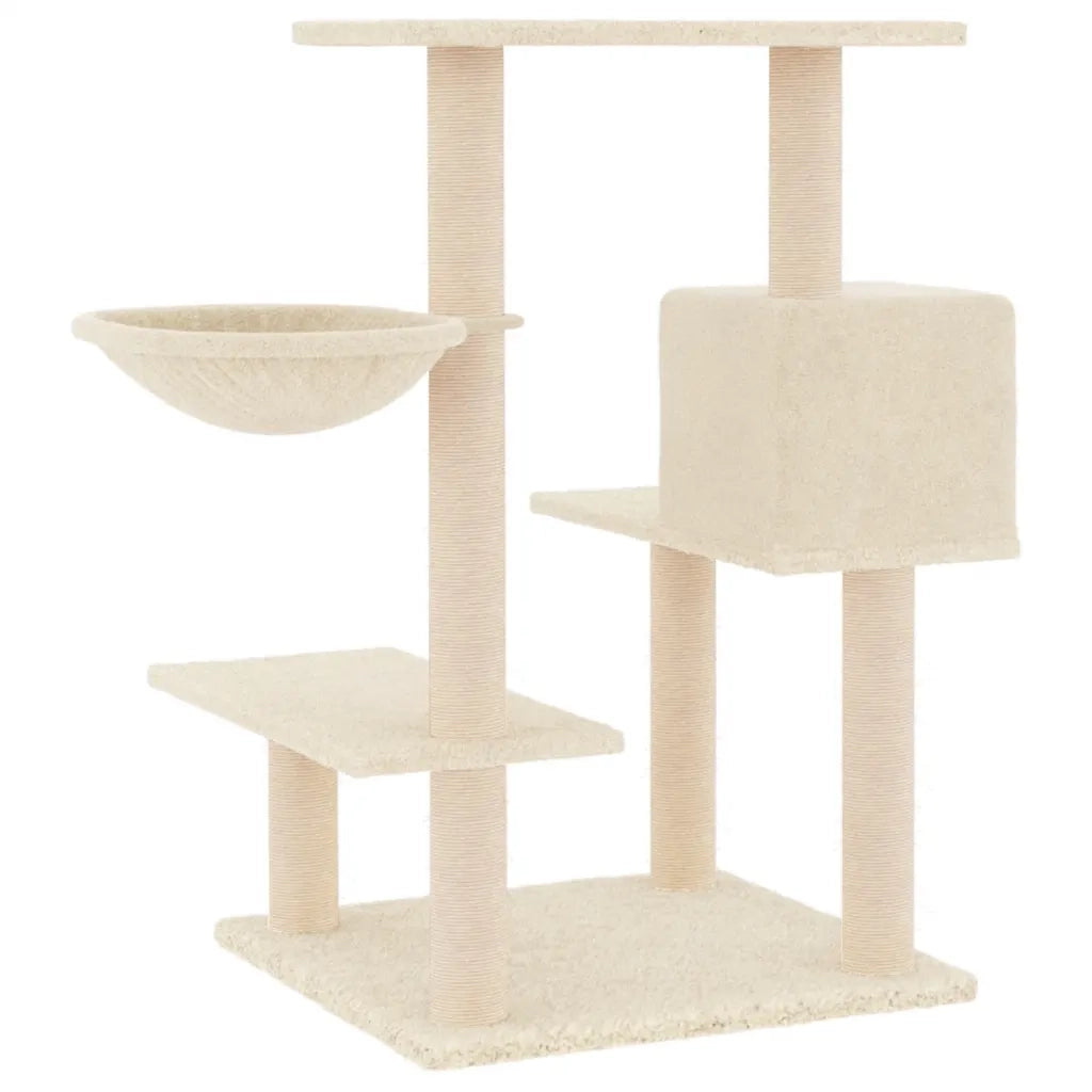 Albero per Gatti con Tiragraffi in Sisal Crema 82,5 cm 172385