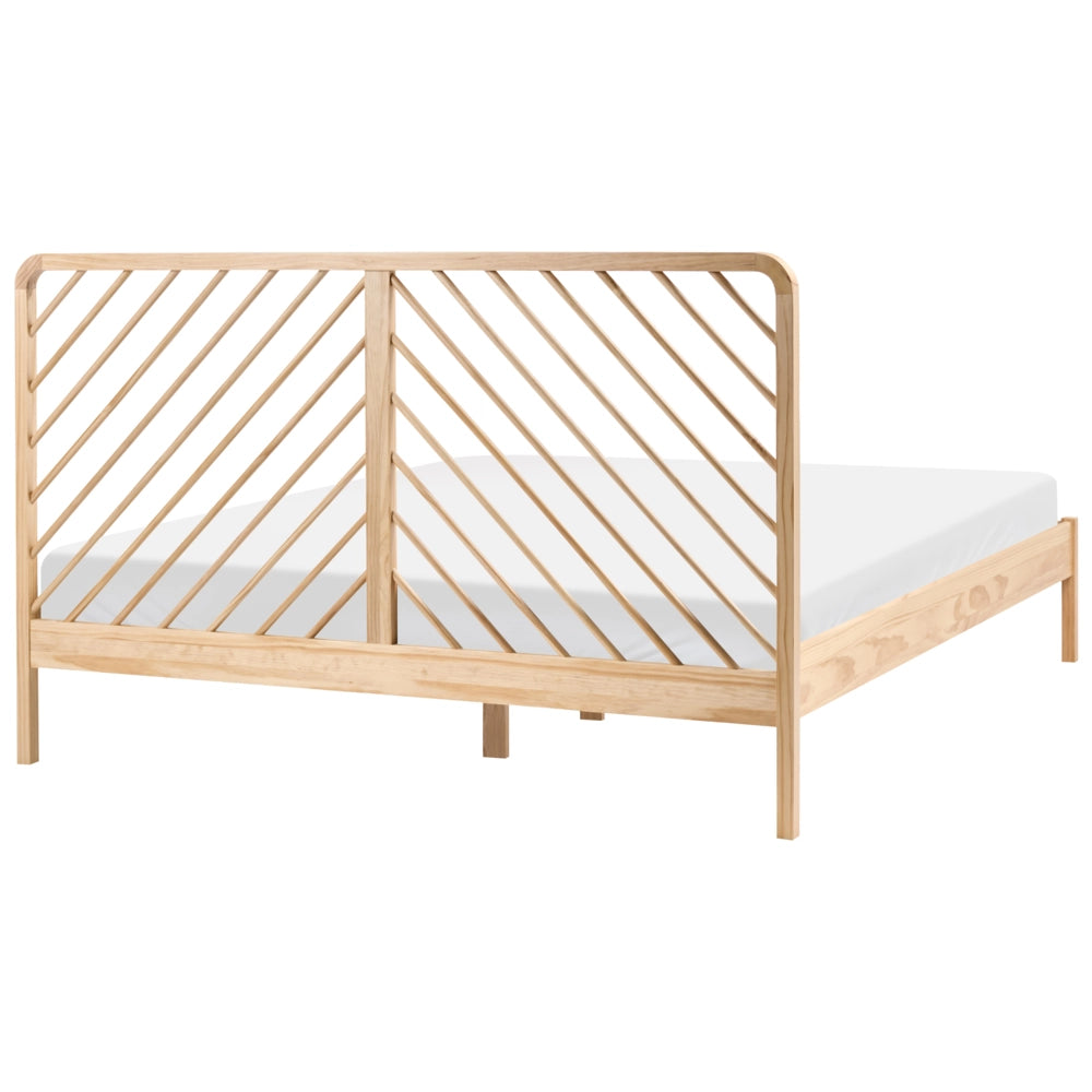 Letto in legno di pino marrone chiaro con rete 180 x 200 cm naturale stile scandinavo