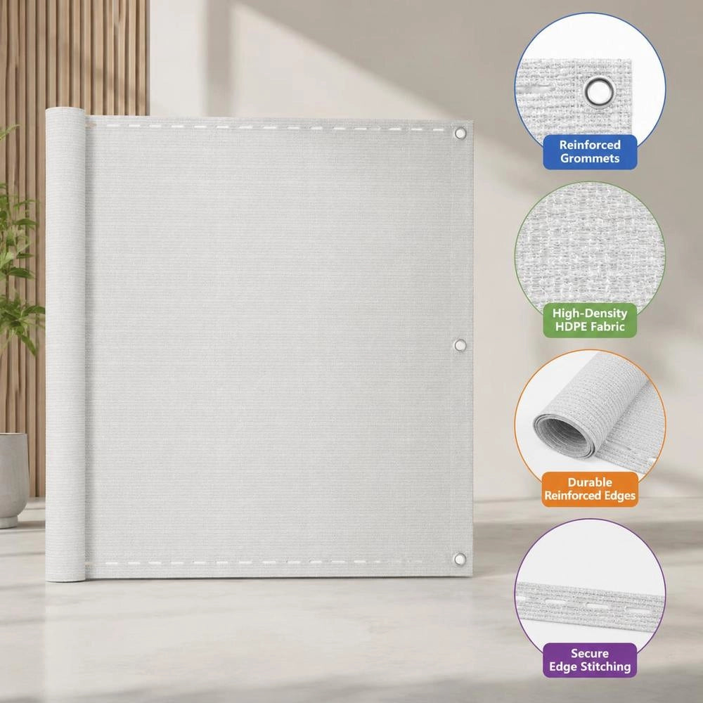 Balcony Privacy Screen, White, 90x500 Cm, HDPE