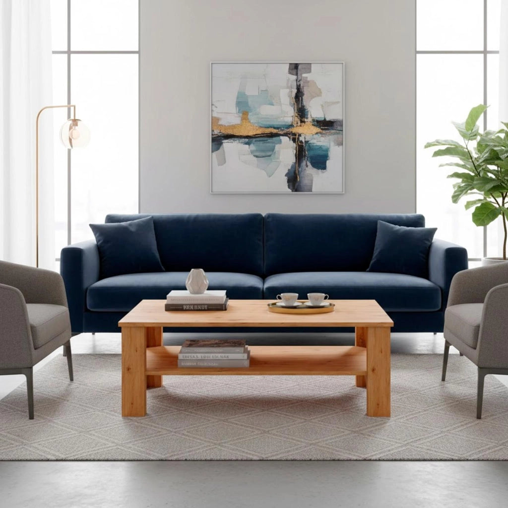 Tavolino Da Caffè Tavolo Basso Con Ripiano Inferiore E Vano A Giorno Design Minimal Stile Nordico Per Salotto Soggiorno Zona Living Struttura Resistente Rovere Naturale