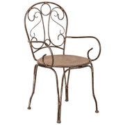 Sedia in metallo 52,7x50,1x45/92,7h cm marrone