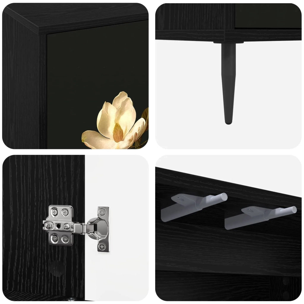 Credenza BREMEN Rovere Nero 102 x 33 x 76 cm 8006987