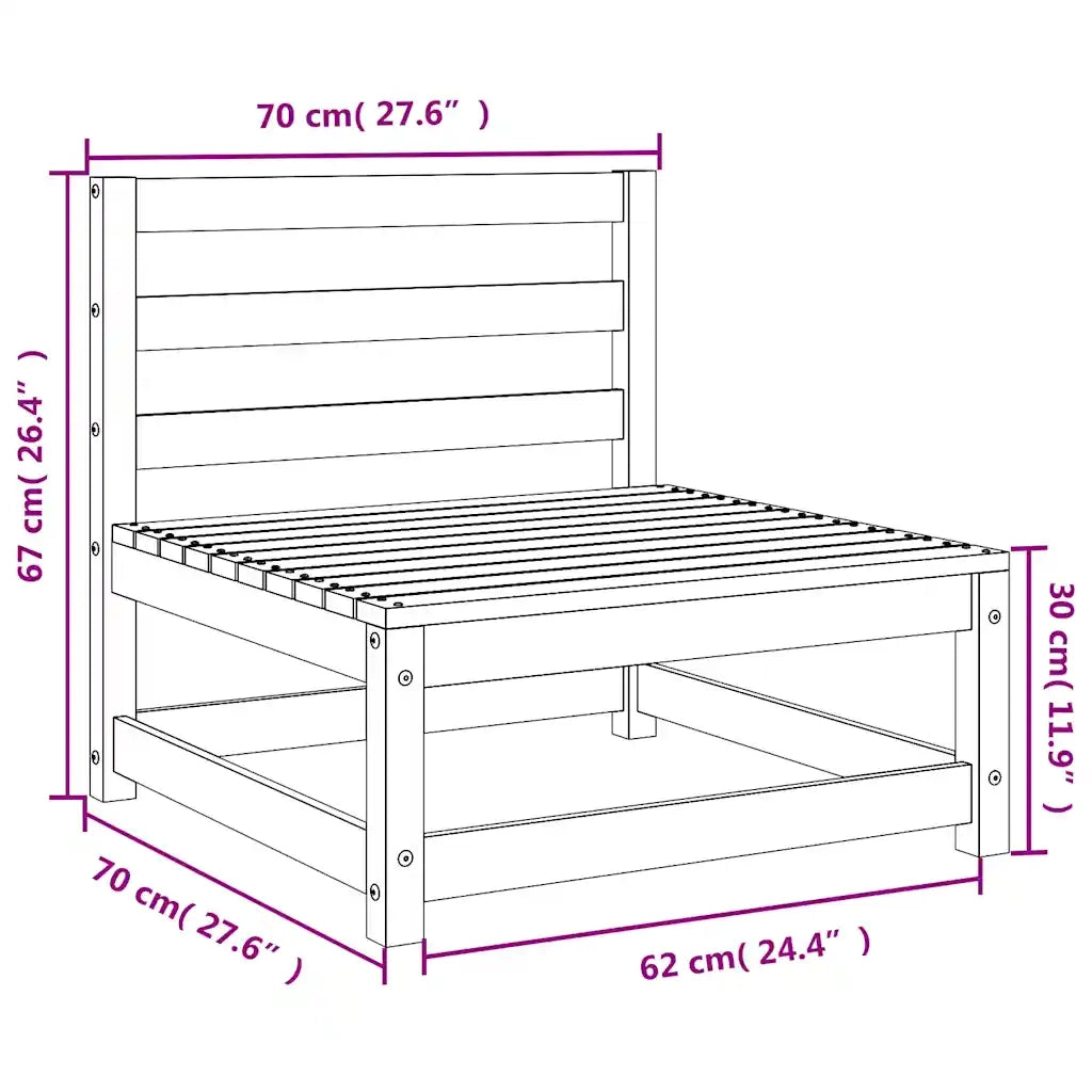 Set Divani da Giardino 2 pz Ambra in Legno Massello di Pino 805693