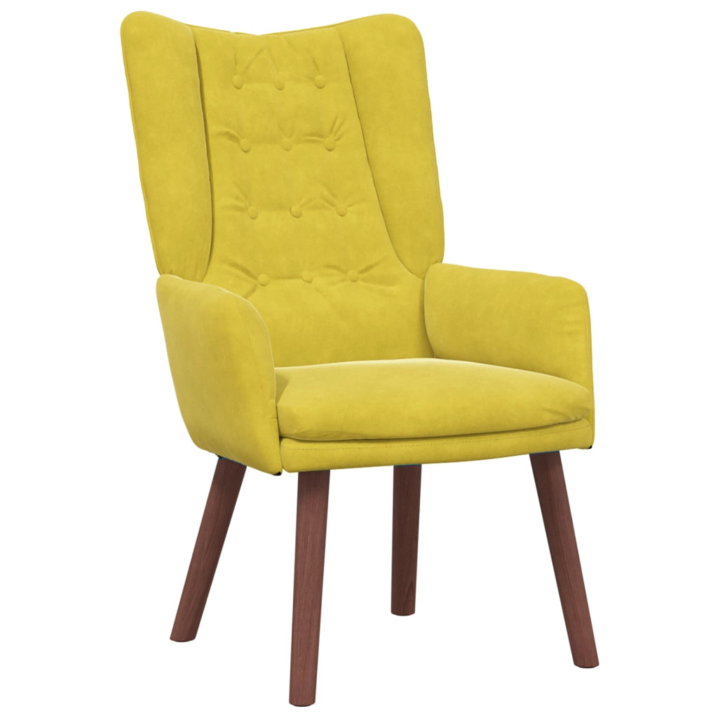 Poltrona Rilassante in Velluto Giallo
