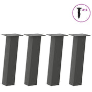 Gambe per tavolino 4 pz Antracite 30 cm Acciaio