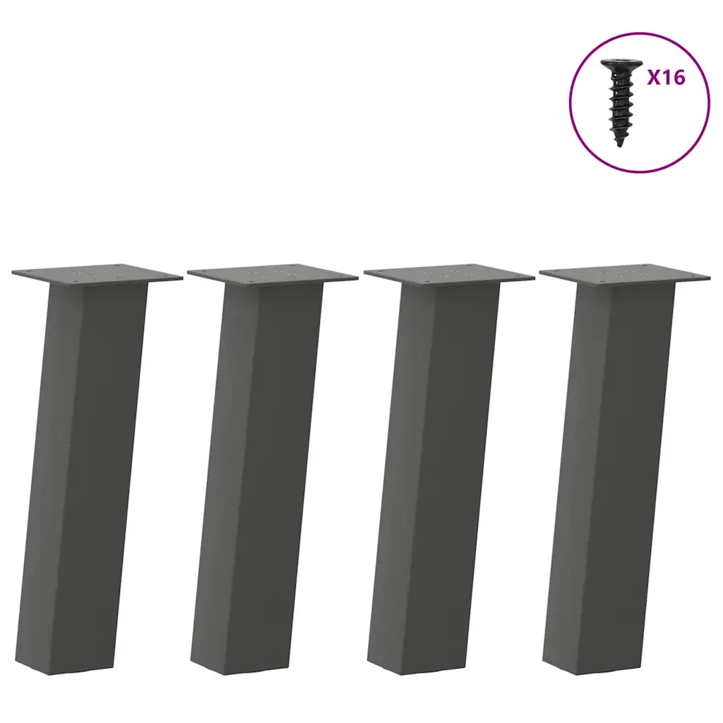 Gambe per tavolino 4 pz Antracite 30 cm Acciaio