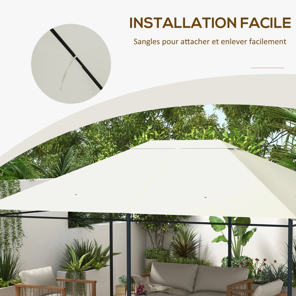 Telo di ricambio per gazebo 3x4m ¨C Xylo ¨C Poliestere 180g/m2 anti-UV crema