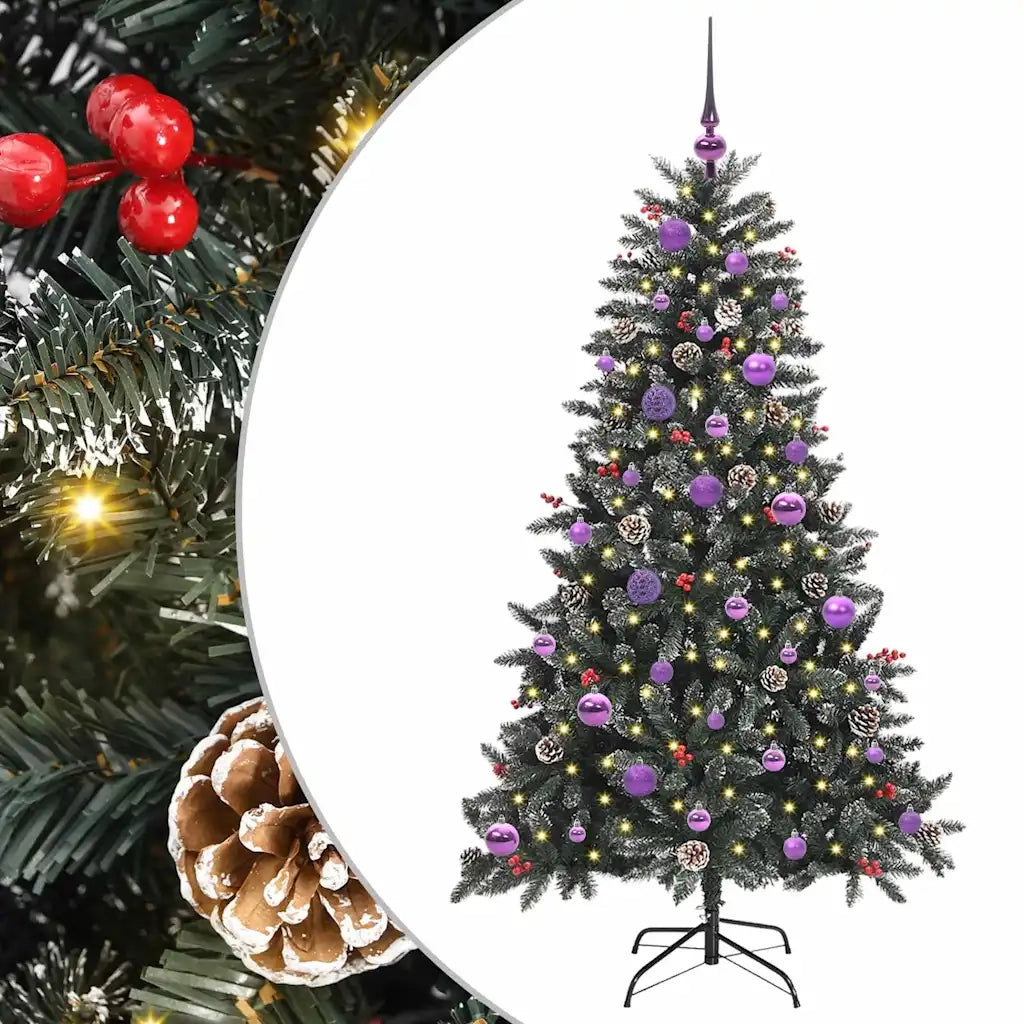 Albero di Natale artificiale con 150 LED Verde 150 cm 3395874