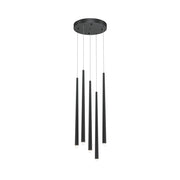 Lampadario A Sospensione Moderno Cascade Alluminio Nero 5 Luci Led 30W