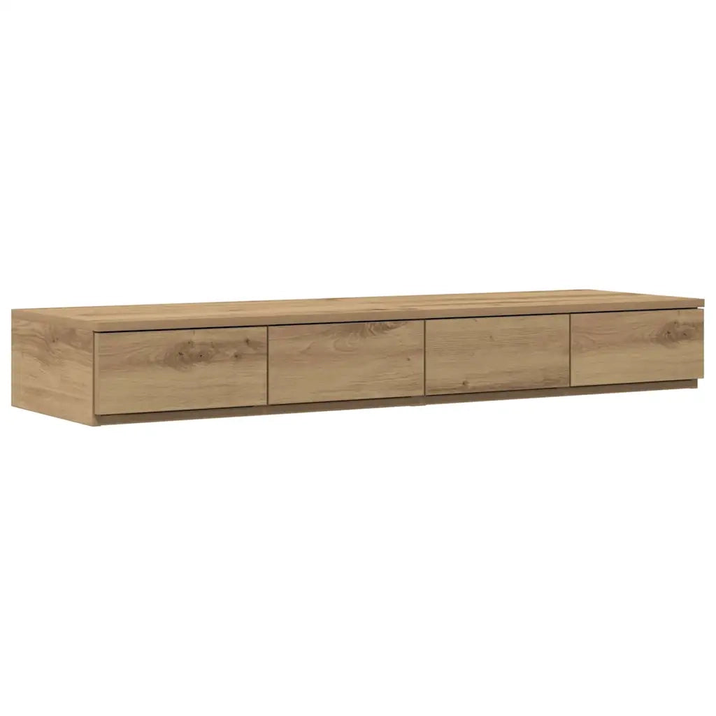 Cassetti per letto | Comodino | Armadio da Notte | Mobiletto da notte Rovere artigianale 120 x 36,5 x 16,5 cm