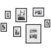 Set di 7 foto incorniciate nere varie misure Modern Passpartout Decorazione da parete Gallery Ganci