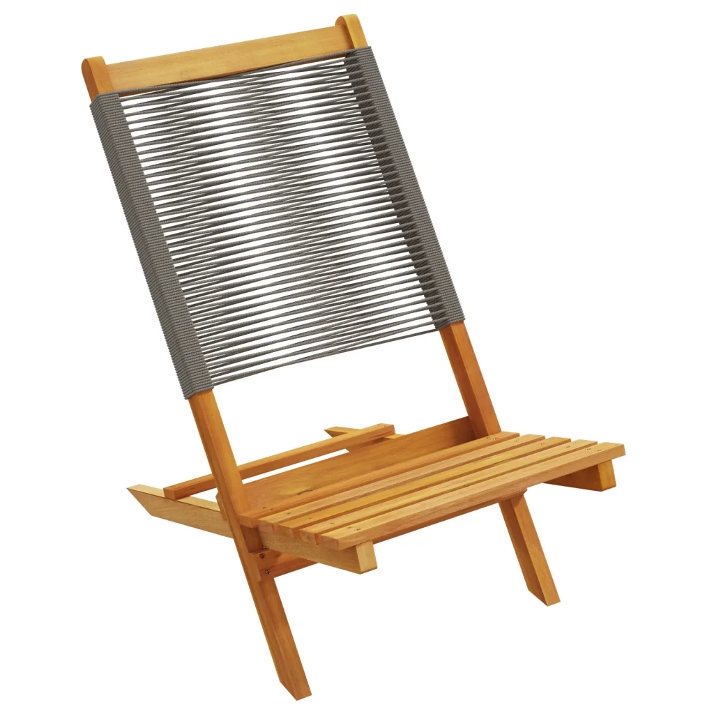 Sedie Giardino 2pz Grigie Legno Massello Acacia e Polipropilene 367688