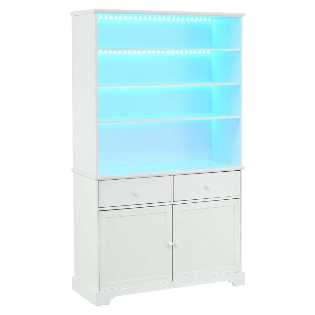 Vetrina con Ante e Cassetti ¨C MINIMAL ¨C Bianco, LED, Legno, 100x38x170