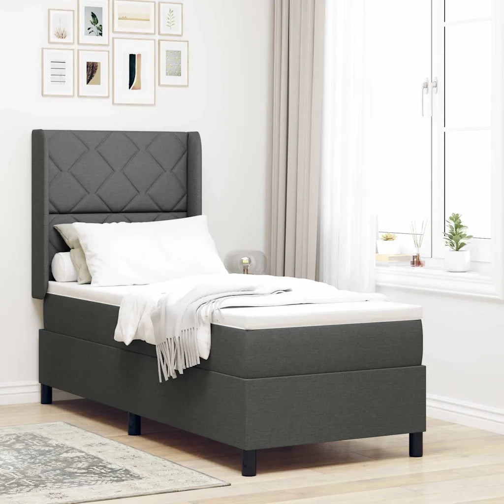 Letto a Sorgente LED Grigio scuro 80 x 200 cm Tessuto 3343533