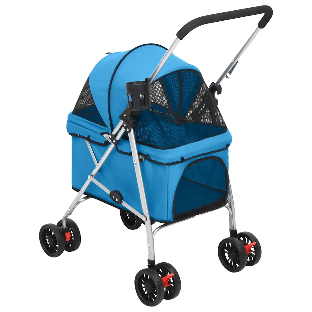 Passeggino per Cani Pieghevole Blu 76x50x100cm Tessuto Oxford 172200