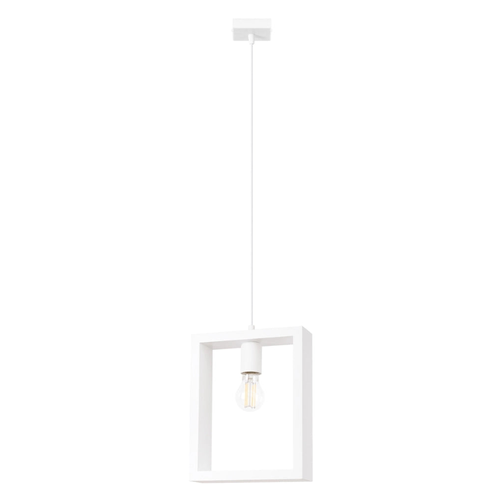 Lampada a sospensione CELARO bianca legno E27 Pure Lume