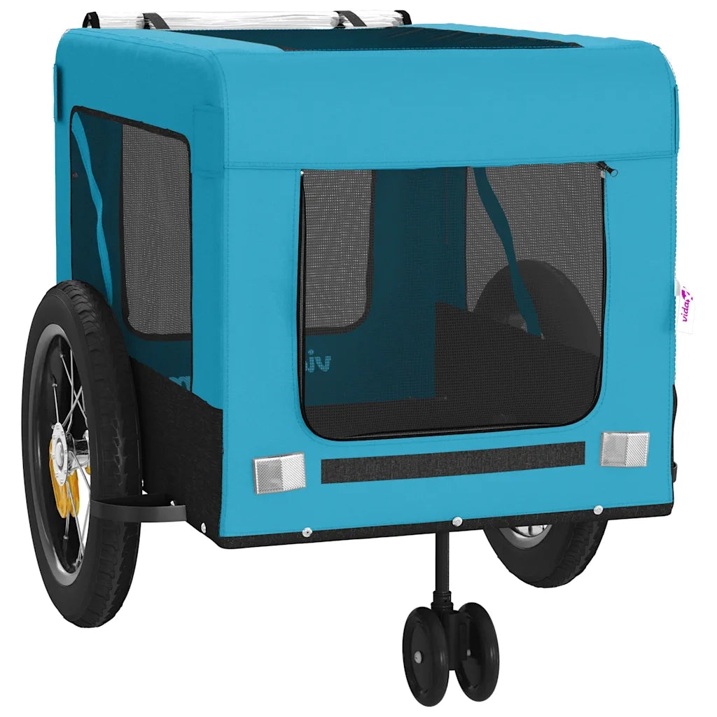 Rimorchio da Bici per Animali Blu e Nero Oxford e Ferro CFW9965484