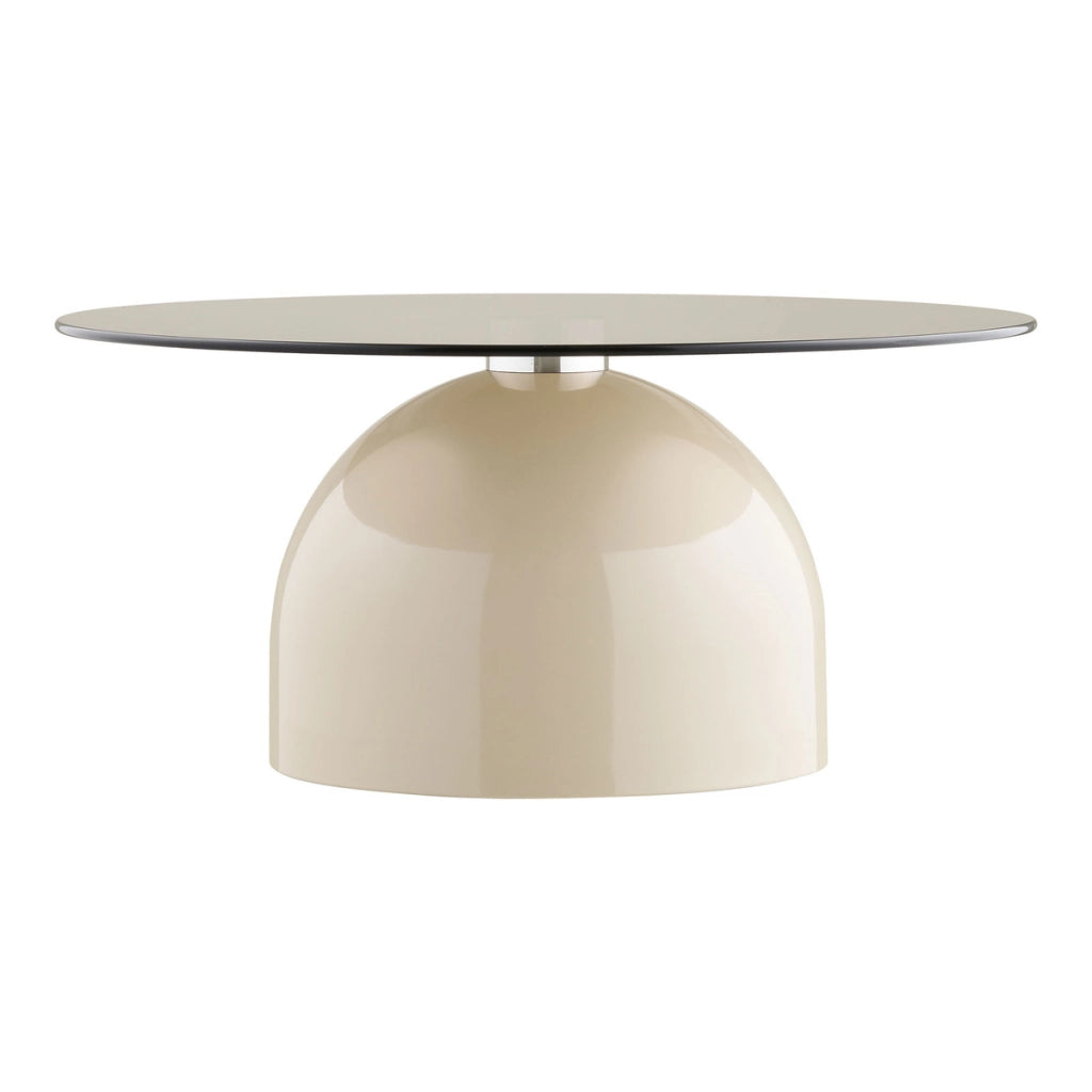 Tavolino Ravello, Beige, Vetro, 70x70x33 cm