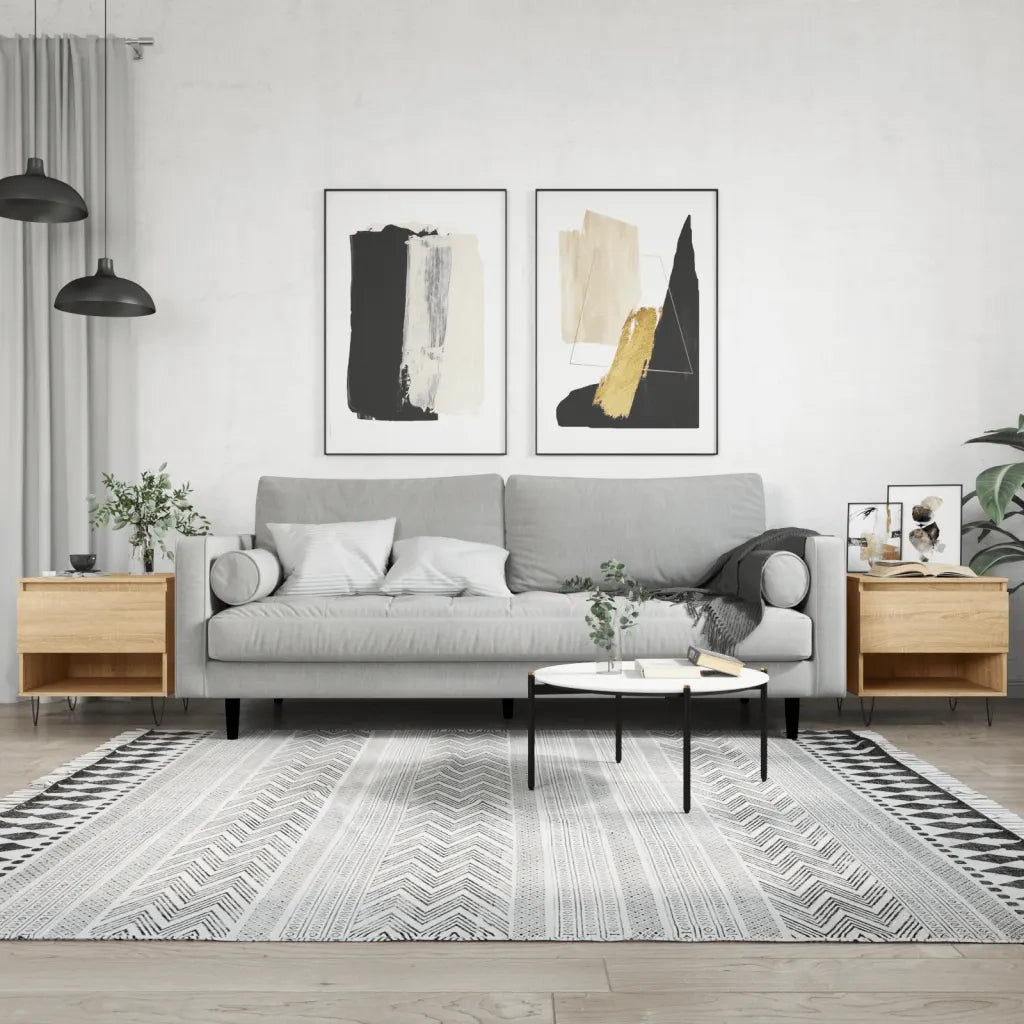 2 pz Tavolini salotto | Tavolino da caff¨¨ | Tavolino da Soggiorno Rovere Sonoma 50x46x50cm Legno Multistrato