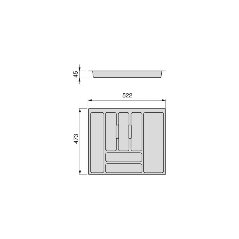 Portaposate Optima per cassetto universale, modulo 1.000 mm, Tecnoplastica, Grigio antracite