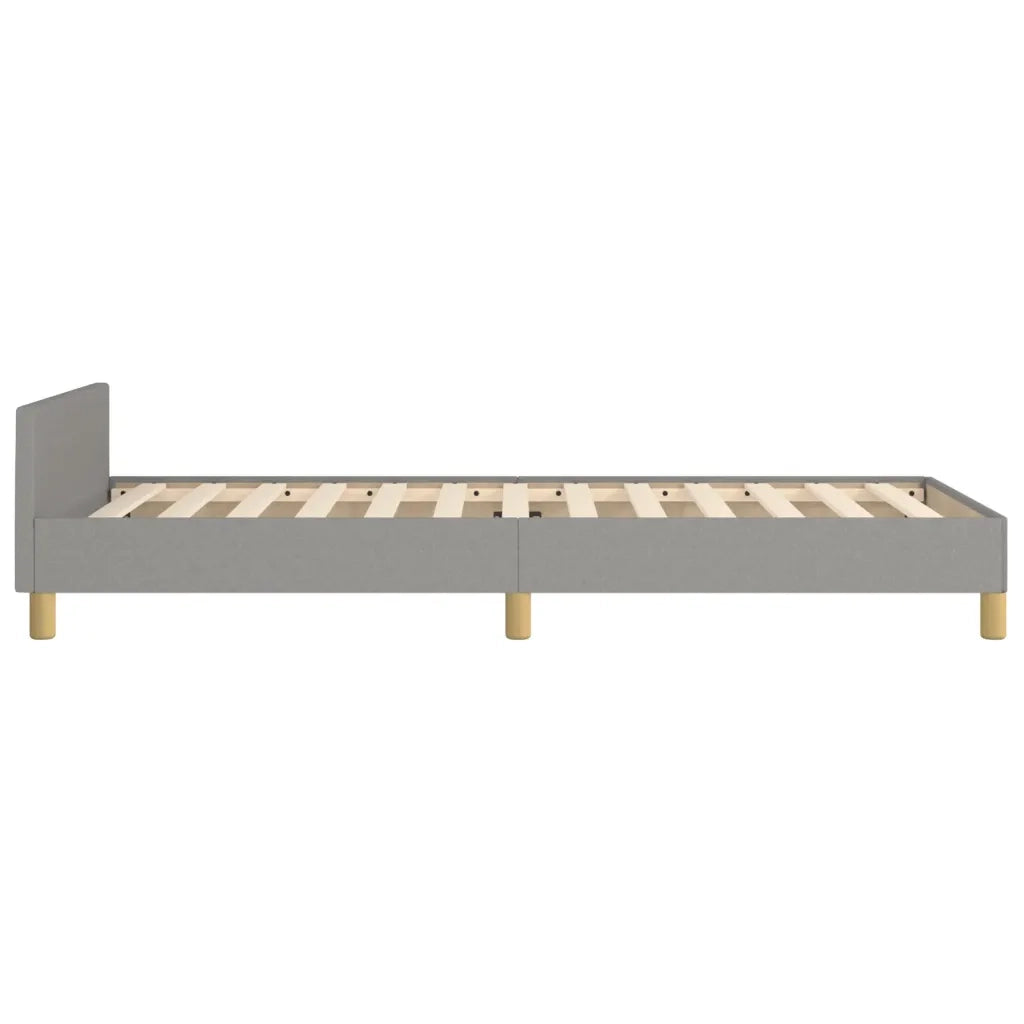 Giroletto con Testiera-Struttura Letto con testiera Grigio Chiaro 90x200 cm in Tessuto