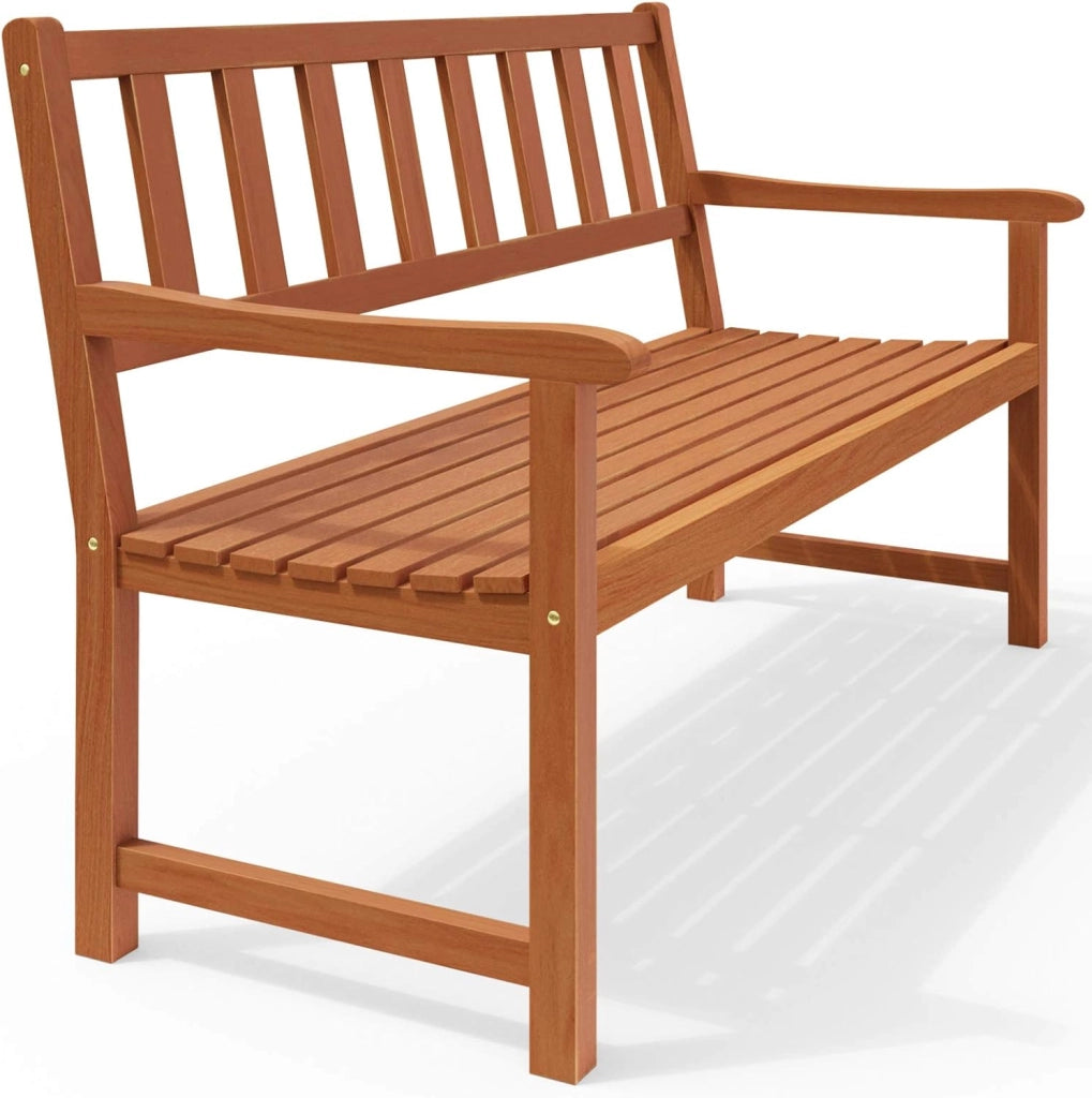 Deuba Casaria Panchina da Giardino Kensington in Legno D'Acacia Resistente 120x90x58 cm Panchina da Parco 2 Posti