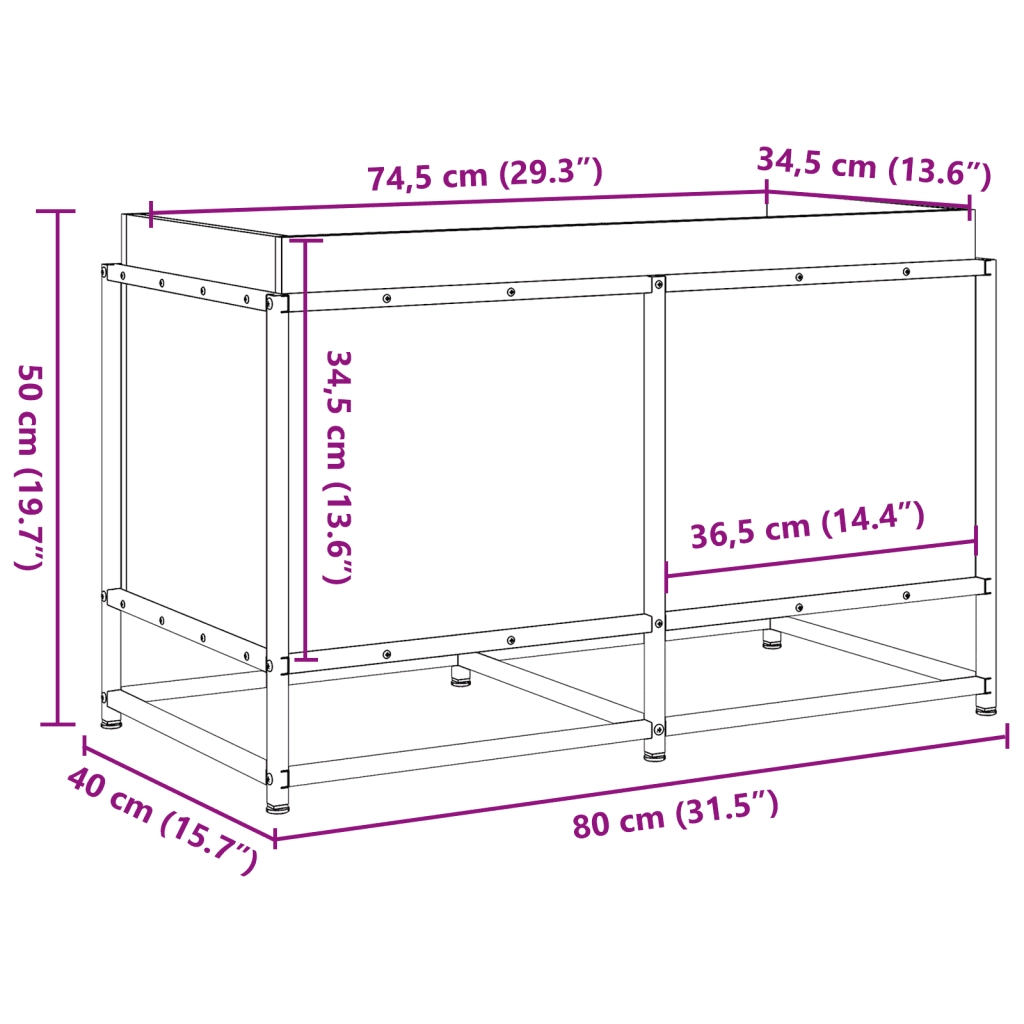 Fioriera Giardino Marrone Cera 80x40x50 cm Legno Massello Pino 847030