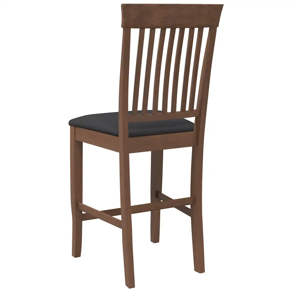 Sgabelli da Bar con Cuscini 2pz Marrone Legno Massello di Hevea 4102569