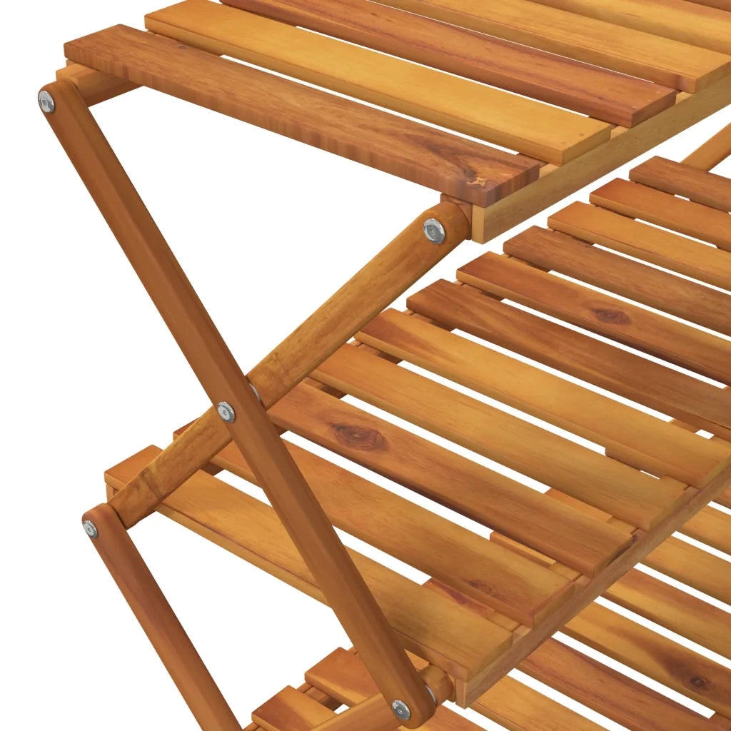Scaffale Pieghevole 3 Ripiani 70x31x63 cm Legno Massello Acacia CFW1196142