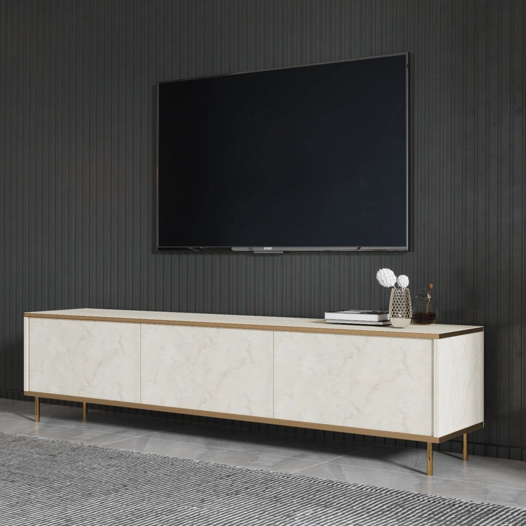 Sassello, Mobile Porta tv 3 Vani, 180x35x45h cm Beige Maro