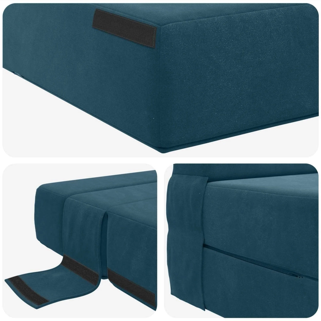 Divano Letto Pieghevole Blu 70 x 80 x 60 cm Tessuto