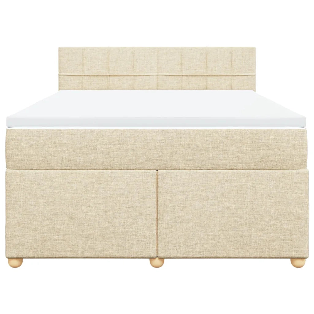Giroletto a Molle con Materasso Crema 140x19 cm in Tessuto 3288980