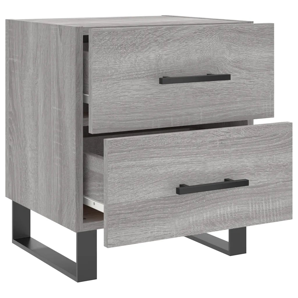 Set di 2 Comodini | Armadio da Notte | Mobiletto da notte Grigio Sonoma 40x35x47,5 cm in Legno Multistrato