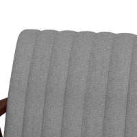 Poltroncina da Camera Moderna Imbottita in Tessuto e Legno con Cuciture Tubolari, Grigio