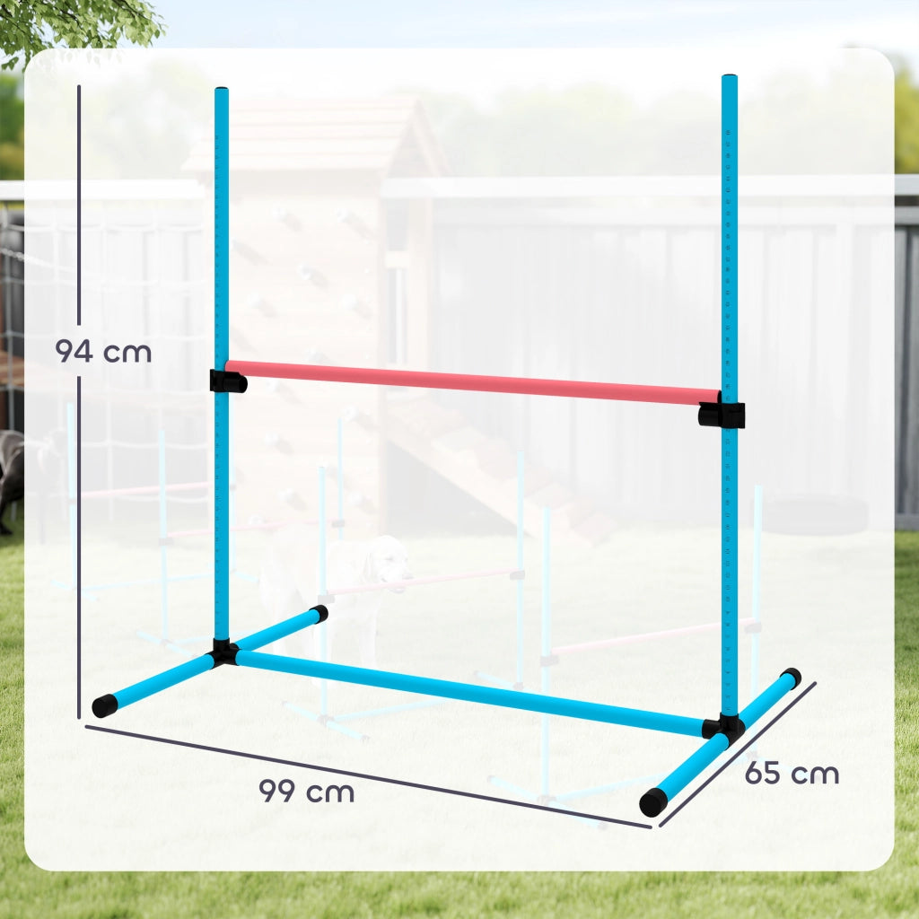Set Agility per Cani 4 Pezzi ¨C zephmum ¨C Blu 99x65x94 cm