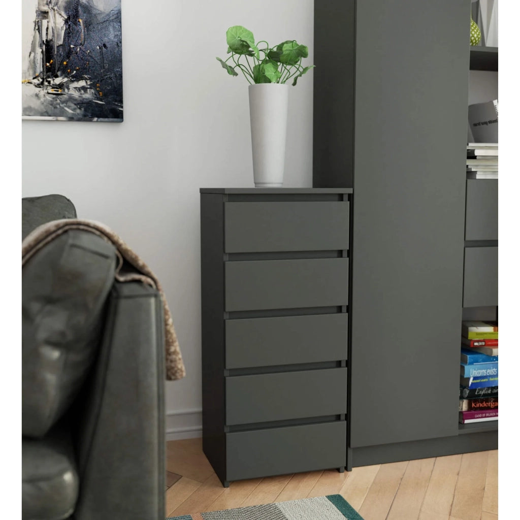 Cassettiera AKORD CL5 Cassettiera Grigia Grafite 40 cm 5 cassetti 40x35x92 cm